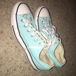Blue-Green Low Top Converse